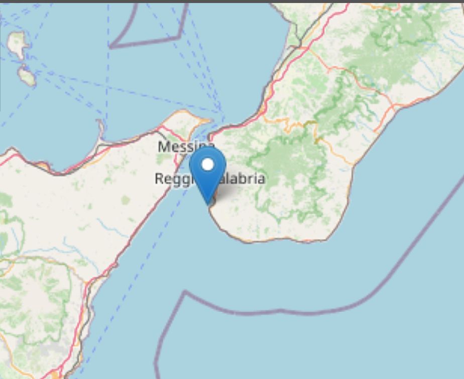 Scossa di terremoto di magnitudo 3.4 nello Stretto di Messina