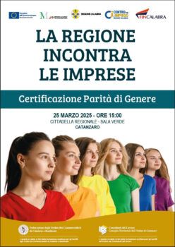 Domani in Cittadella incontro formativo sulla Certificazione della Parità di Genere. Attesi aziende, consulenti del lavoro e commercialisti da tutta la Calabria