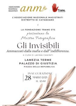 La mostra fotografica "Gli Invisibili" arriva al Tribunale di Lamezia Terme. L’inaugurazione venerdì 28