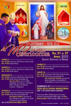 Rende, dal 21 al 27 aprile nella Chiesa di Gesù Misericordioso, settenario e Festa della Divina Misericordia