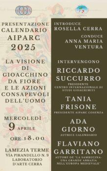 Gioacchino da Fiore e l’Intelligenza Artificiale. Una riflessione attualissima sulla quale si sofferma il Calendario 2025 AiparC di Cosenza. Il 9 aprile se ne parlerà a Lamezia