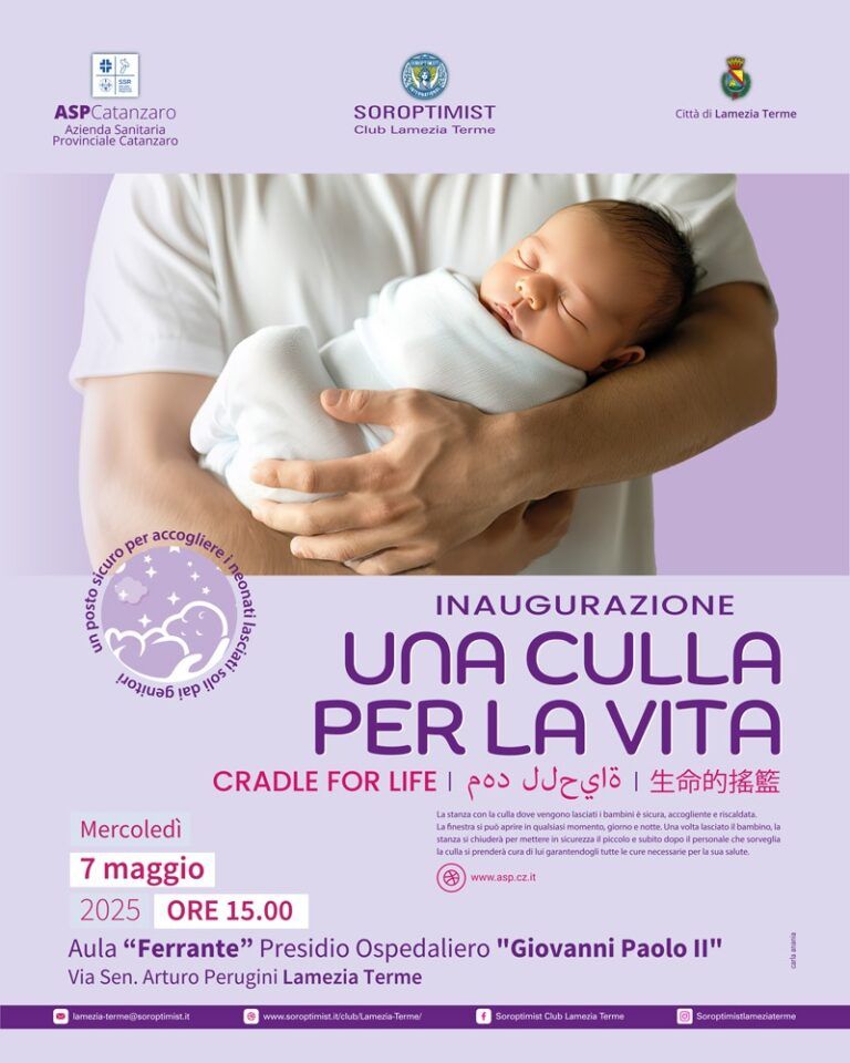 Il 7 maggio inaugurazione 'Culla per la Vita' all’ospedale 'Giovanni Paolo II' di Lamezia Terme