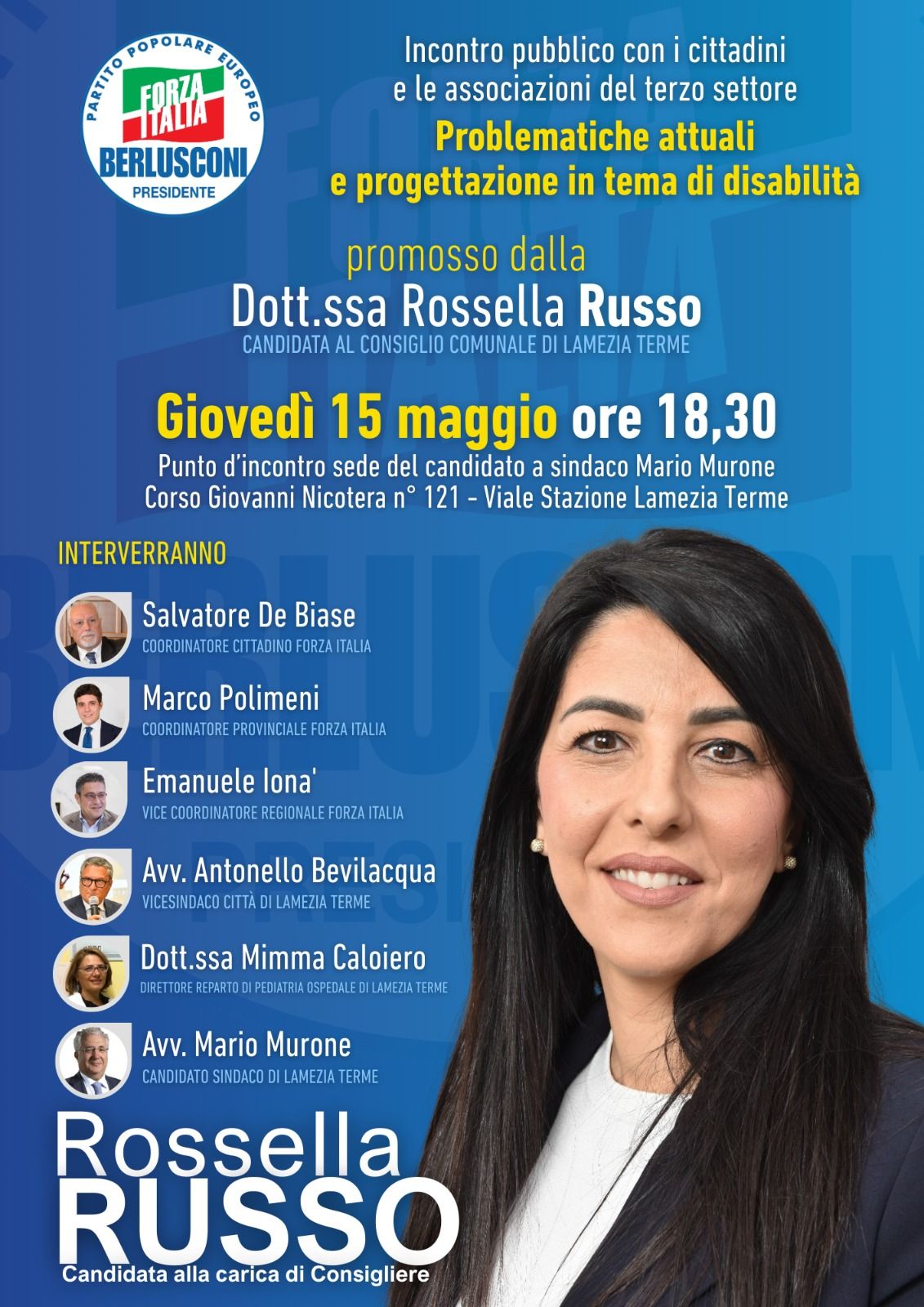Lamezia, incontro sulla disabilità promosso dalla candidata Rossella Russo di Forza Italia Lamezia, incontro sulla disabilità promosso dalla candidata Rossella Russo di Forza Italia