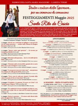 Lamezia, al via il 13 maggio la novena in onore di Santa Rita