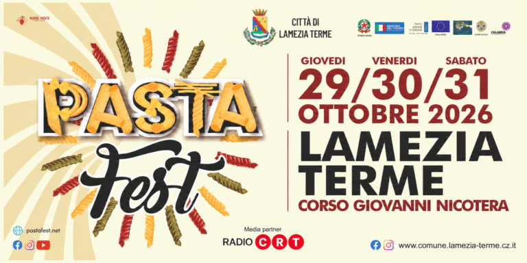 Al via oggi il Pasta Fest a Lamezia Terme: tre giorni dedicati alla cultura della pasta calabrese