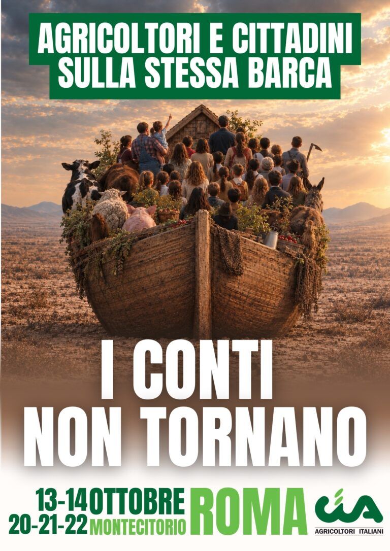Cia in piazza a Montecitorio: i conti non tornano, la crisi schiaccia agricoltori e cittadini. Il 21 ottobre tocca alla Calabria al presidio di Roma